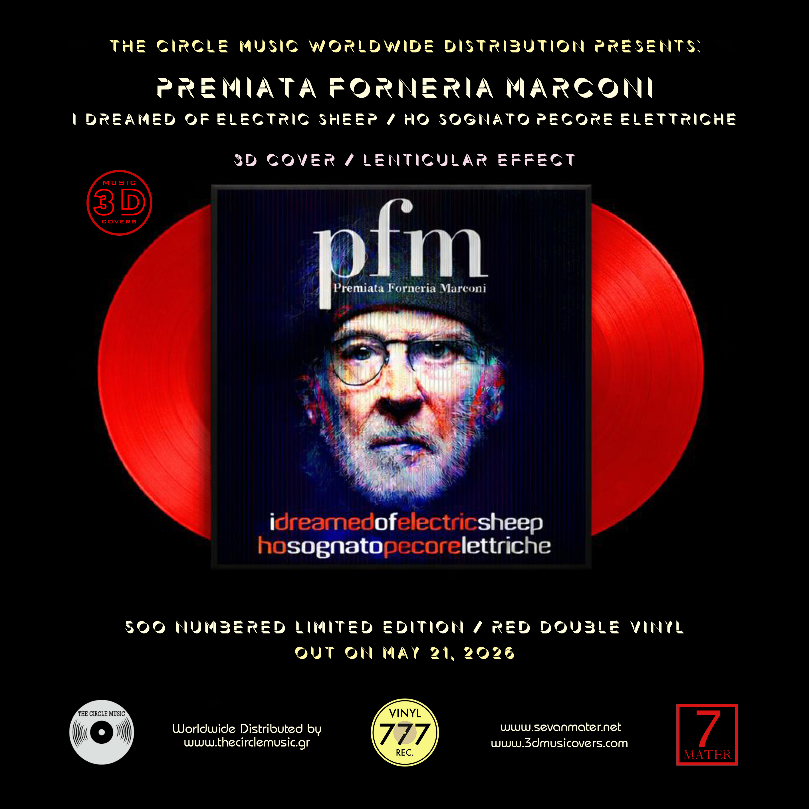 PREMIATA   FORNERIA   MARCONI - I Dreamed Of Electric Sheep 2LP - 500 Limited Edition - Red 2LP - 3D Cover