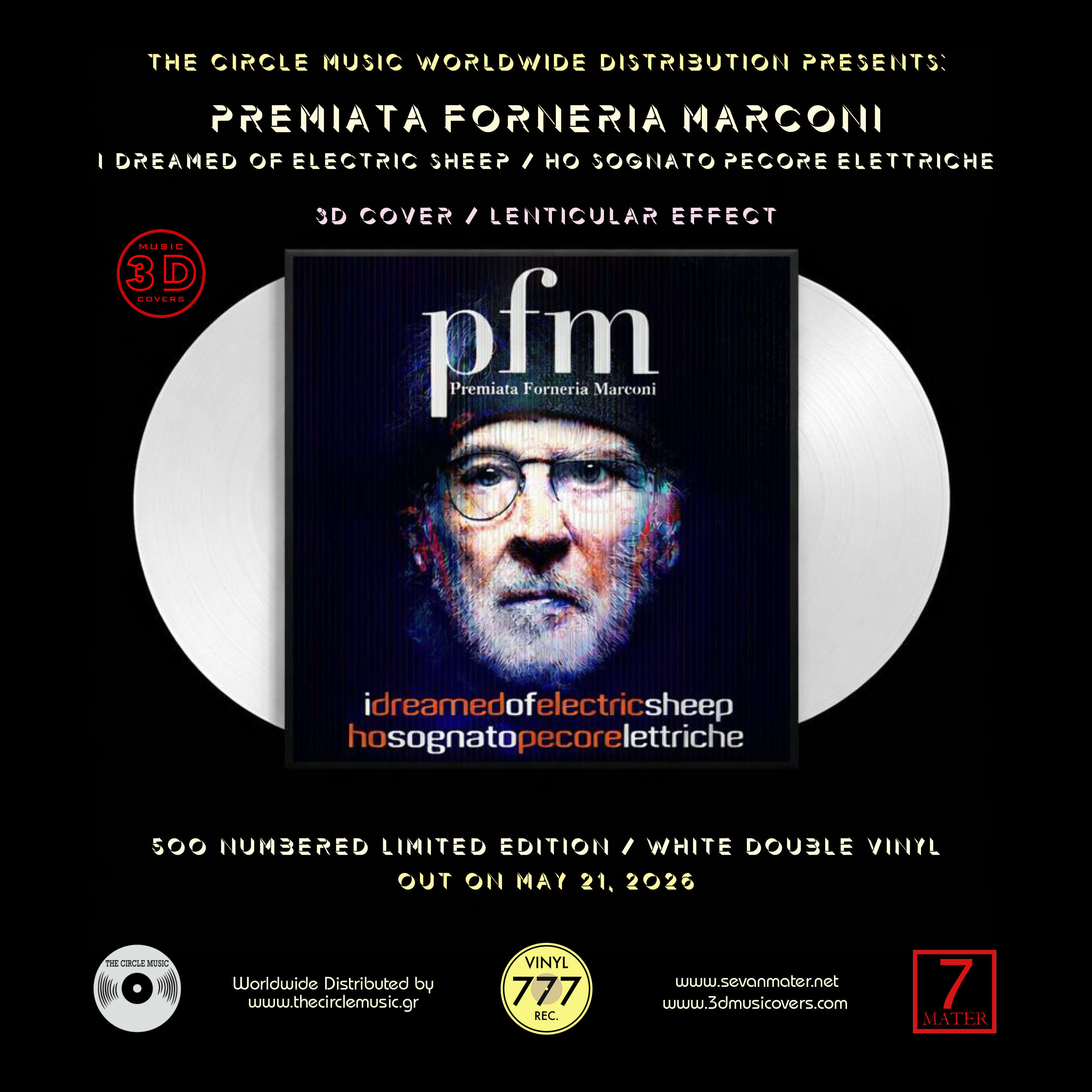 PREMIATA   FORNERIA   MARCONI - I Dreamed Of Electric Sheep 2LP - 500 Limited Edition - White 2LP - 3D Cover